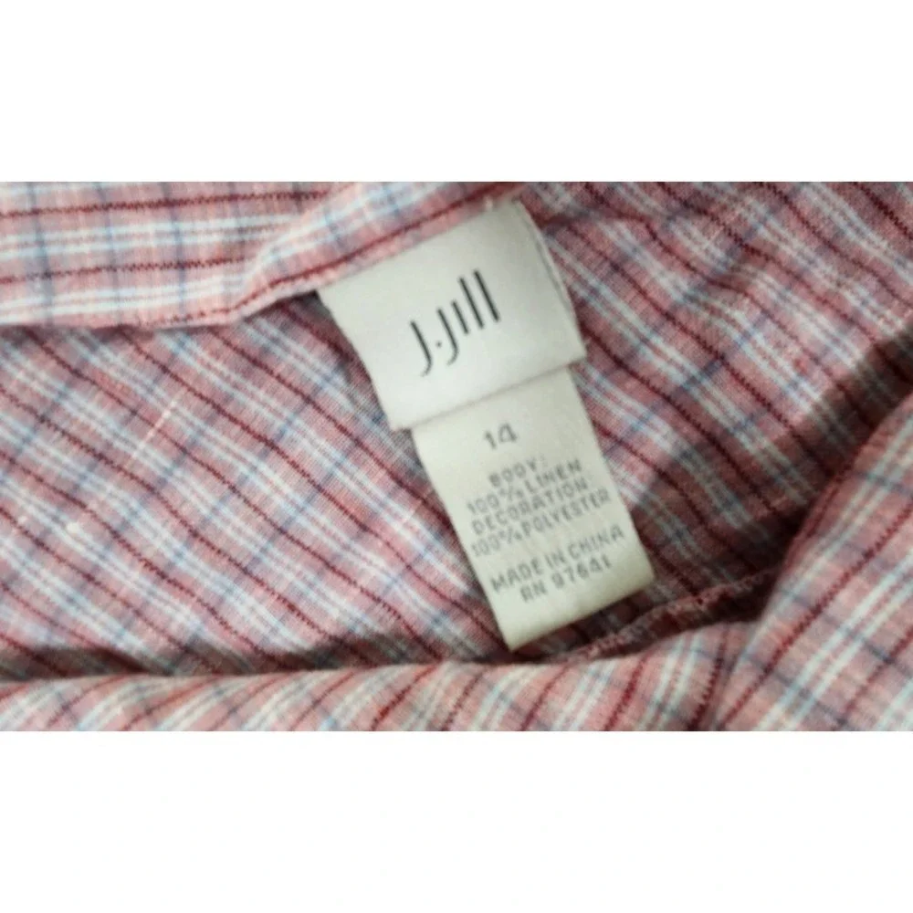 J. Jill Plaid Embroidered Flower Skirt Size 14‎